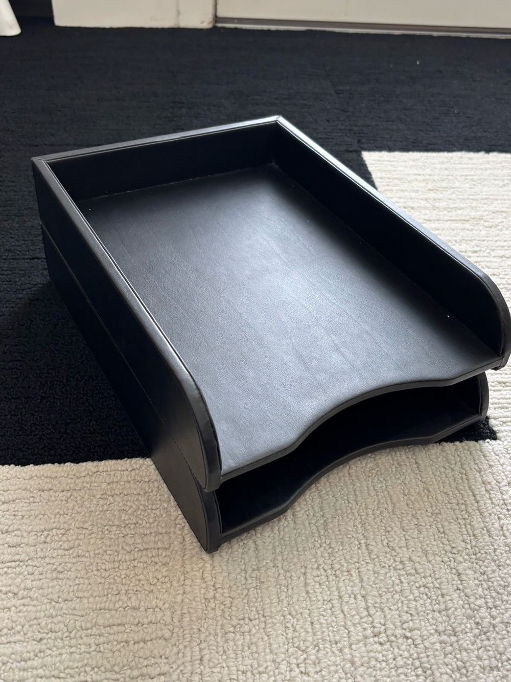 Black Letter Trays for Desk, Office or Drawer Organizer - Set of 2